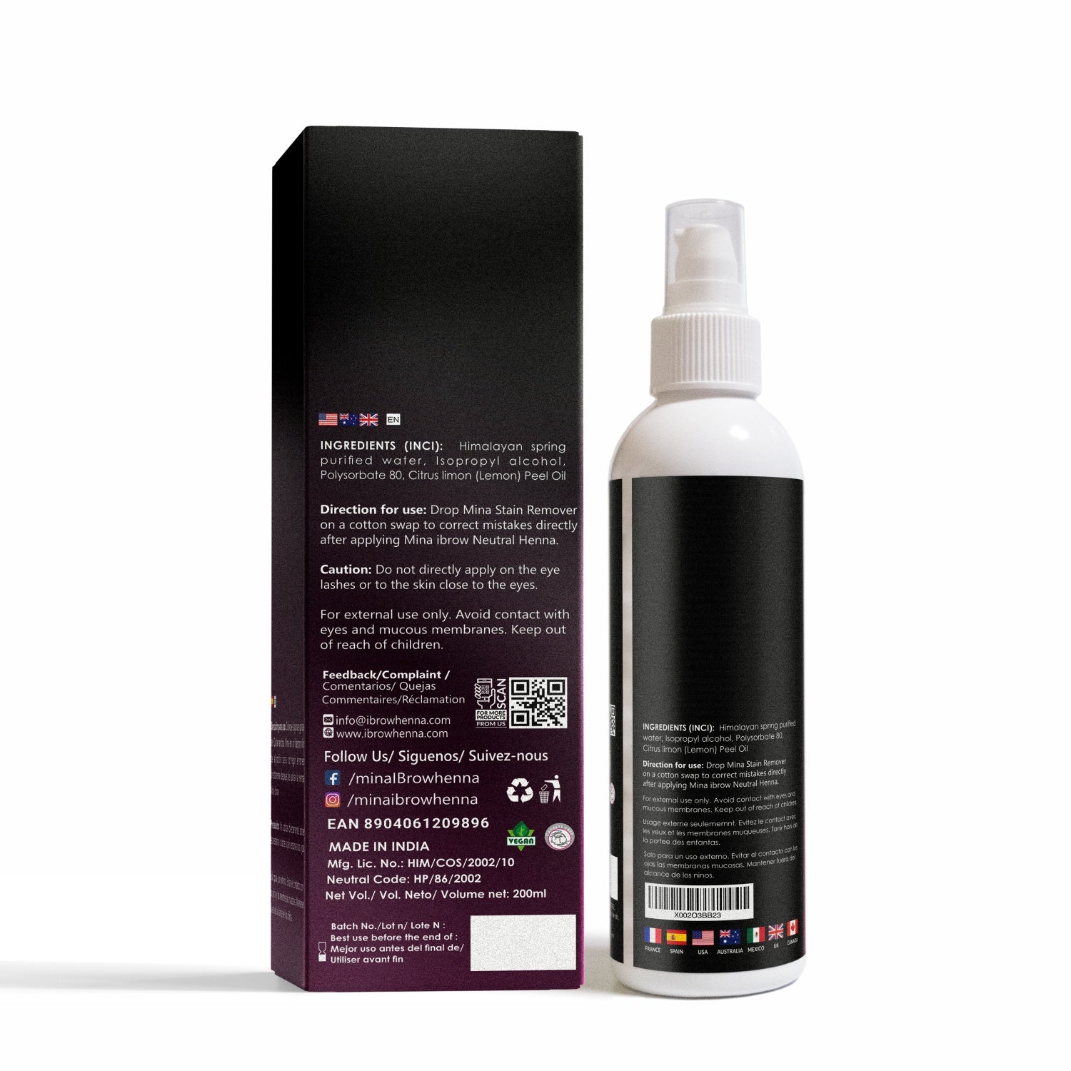 Mina Brow Tint Stain Remover 200 ml