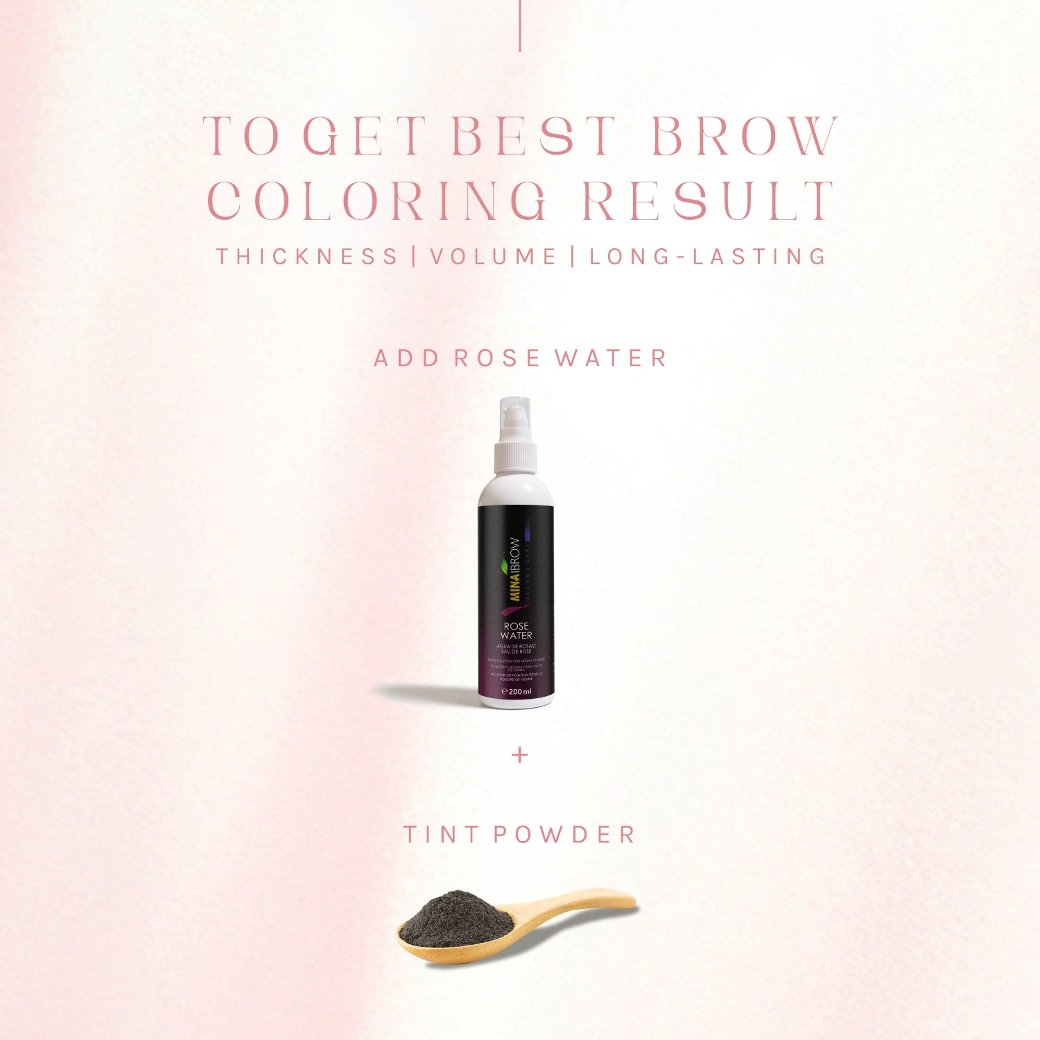 Mina Rose Water Facial Toner And Eyebrow Henna Tint Fixing Solution 200ml