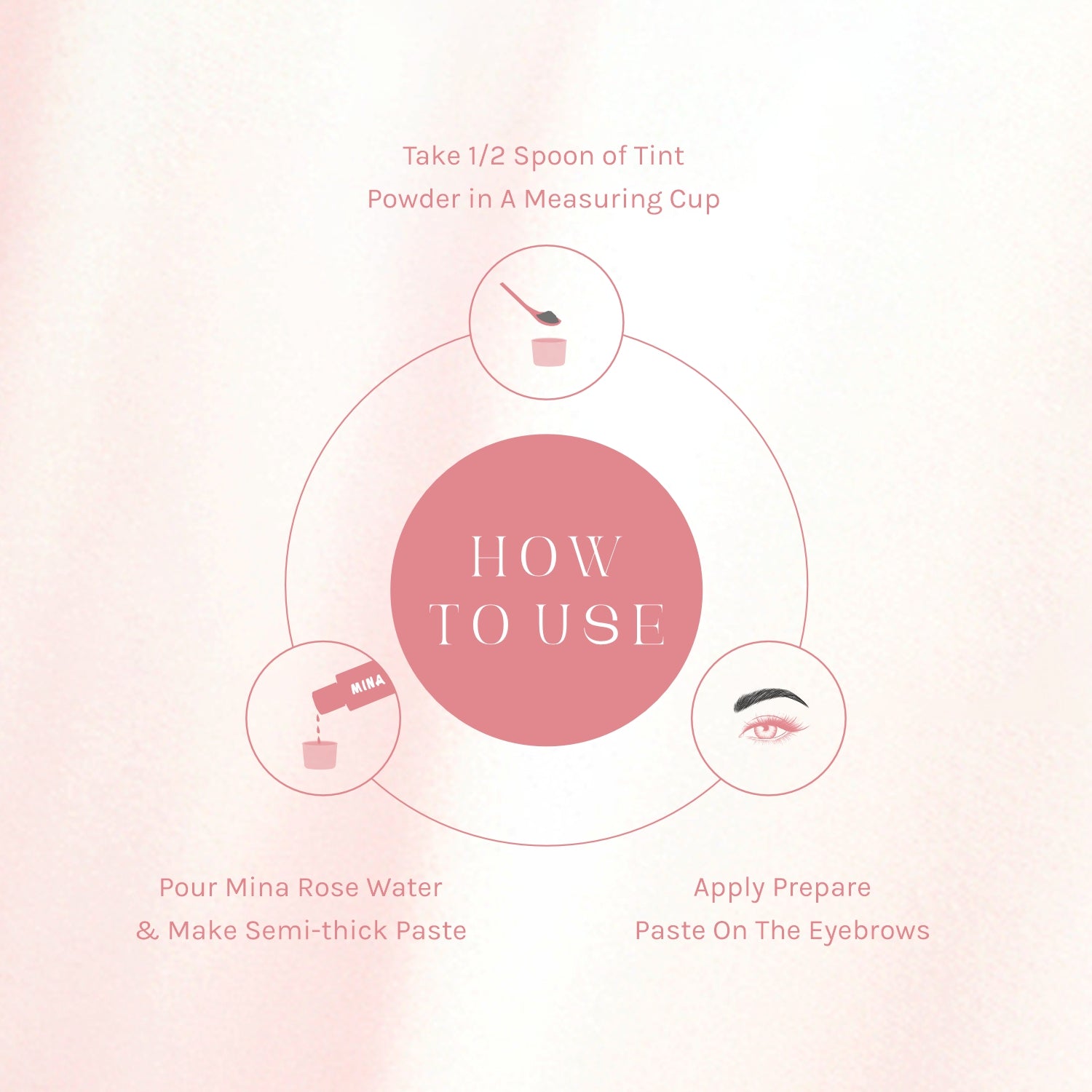 Mina Rose Water Facial Toner And Eyebrow Henna Tint Fixing Solution 200ml