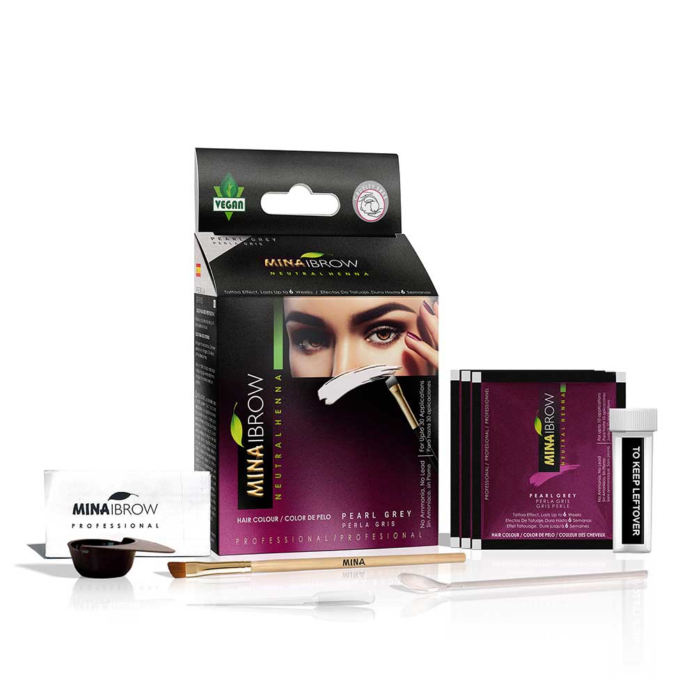 Minaibrow natural henna tint kit - pearl grey