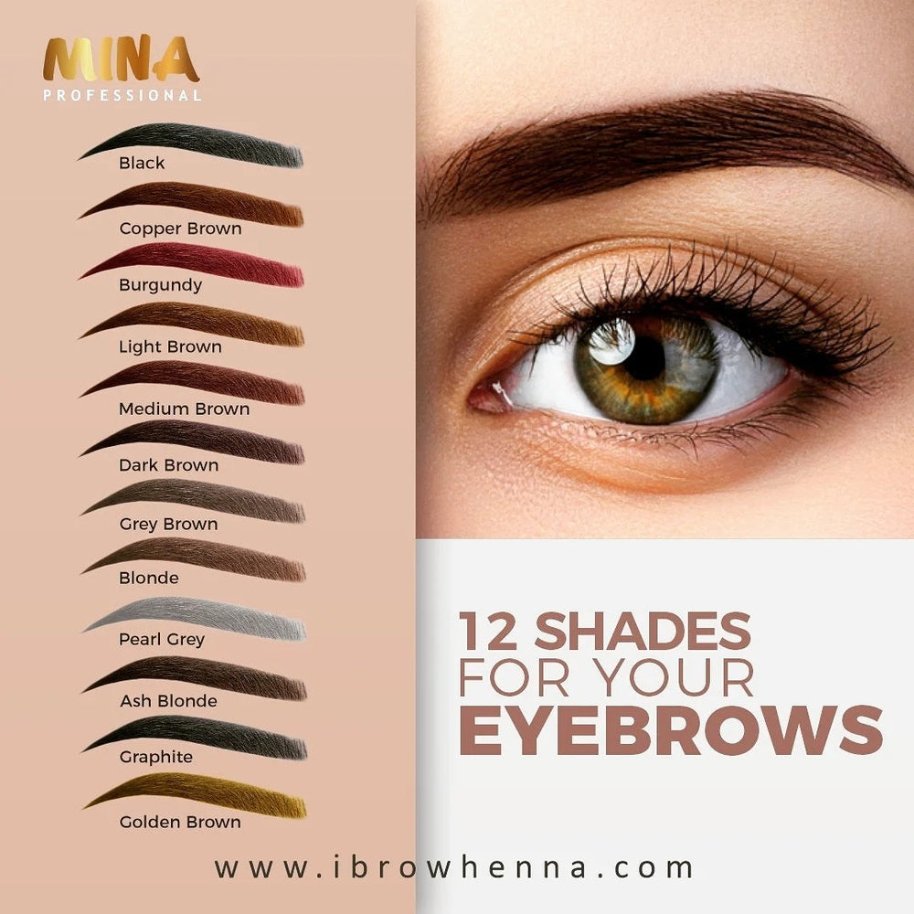 MinaIbrow Henna Starter Kit - Set Of 12 | Brow Henna Professional