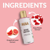 Mina Rose Water Facial Toner And Eyebrow Henna Tint Fixing Solution 200ml