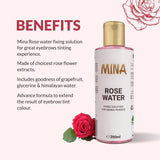 Mina Rose Water Facial Toner And Eyebrow Henna Tint Fixing Solution 200ml